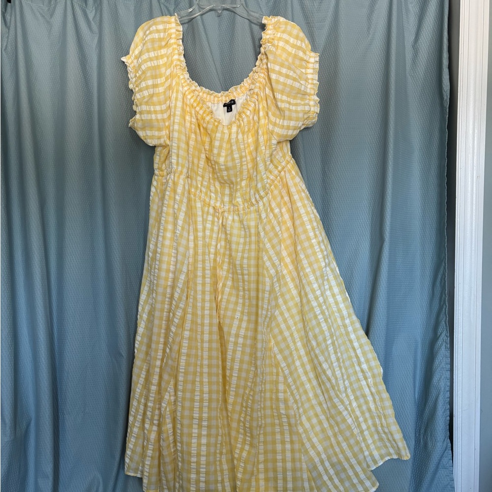 Torrid Yellow Gingham Midi Dress. Great for Summer!